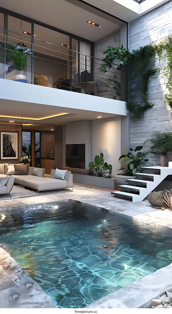 Duplex indoor swimming pool