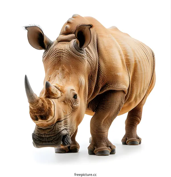 White Rhinoceros on White Background