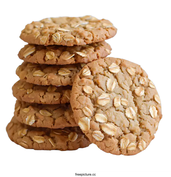[Transparent Background PNG]Stack of Oatmeal Cookies
