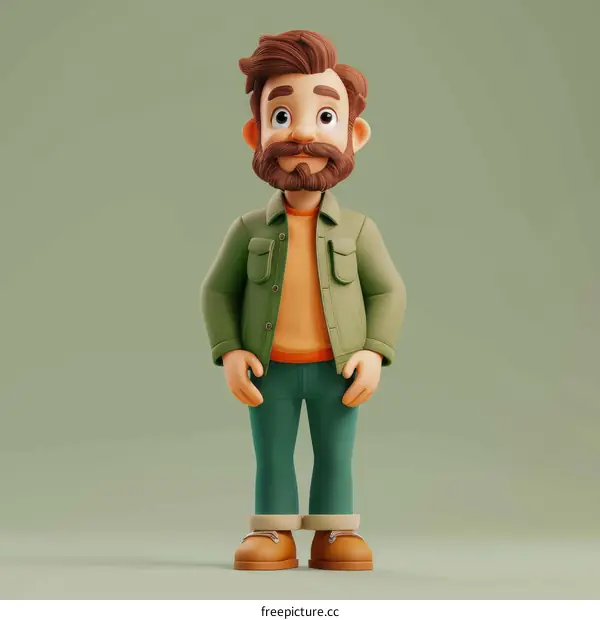 3D rendering of a male cartoon character