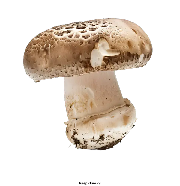 [Transparent Background PNG]Fresh Brown Mushroom Isolated on White Background