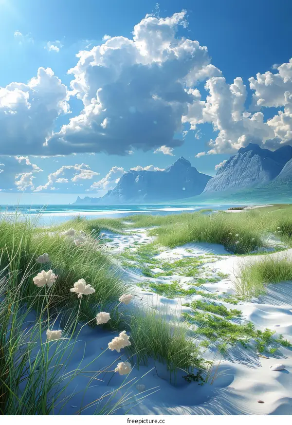 Idyllic Beach with White Sand and Turquoise Water