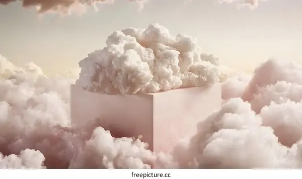 Abstract Cloud Formation with White Cube