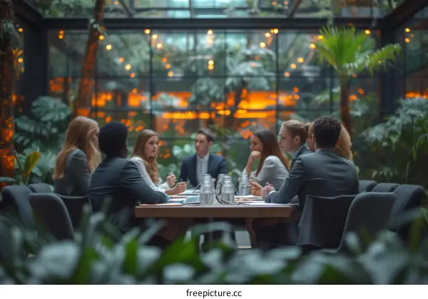 Modern Office Meeting: Teamwork and Collaboration