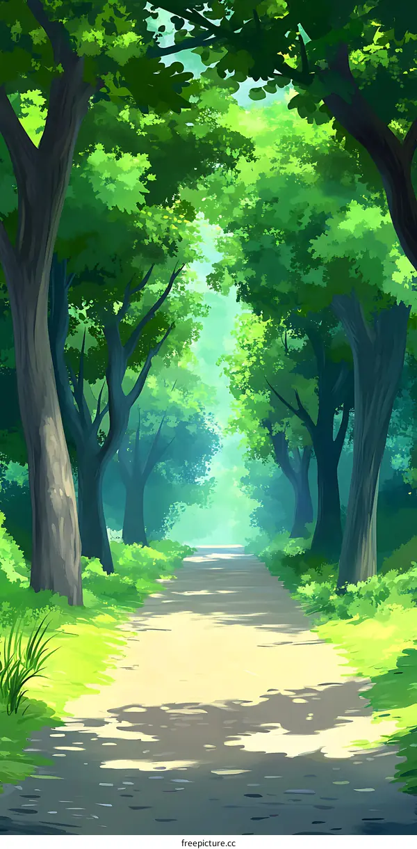 Green Forest Path Illustration