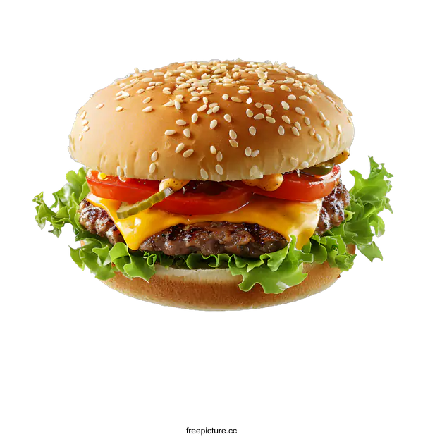 [Transparent Background PNG]Delicious burger on white background