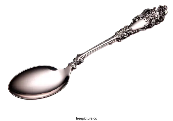 [Transparent Background PNG]Elegant Antique Silver Spoon