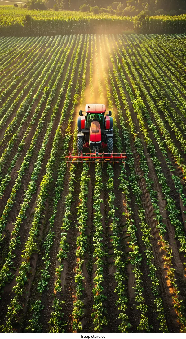 Tractor working in a field