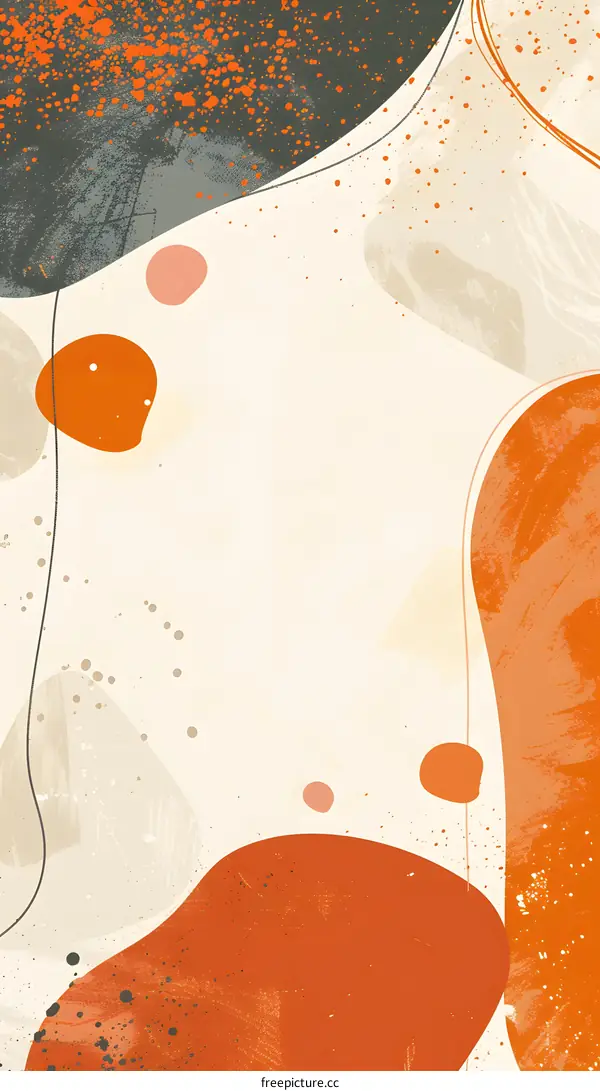 Abstract Background With Orange And Beige Shapes