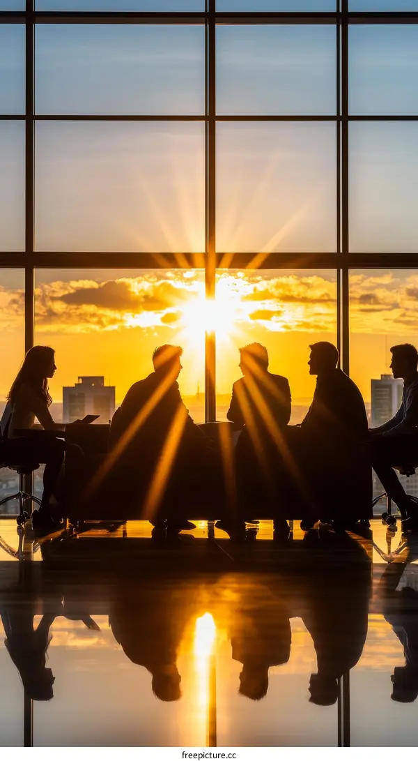 Sunset Meeting of Diverse Professionals