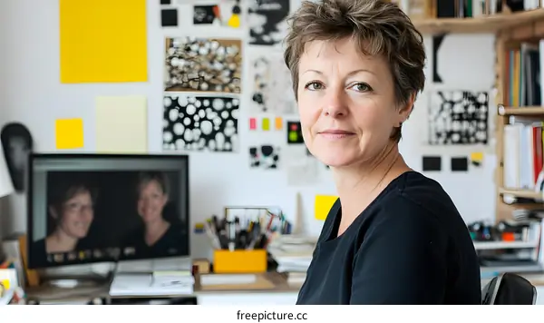 Portrait of a Woman in her Creative Home Office