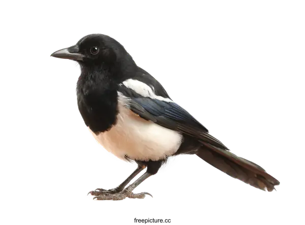 [Transparent Background PNG]Beautiful Eurasian Magpie Portrait