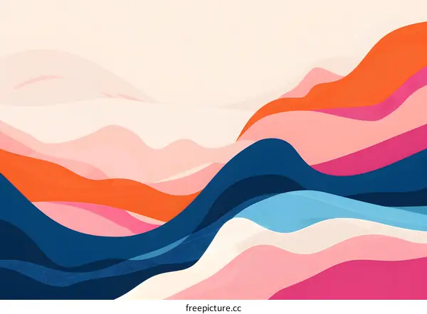 Abstract Colorful Wavy Lines Design Background