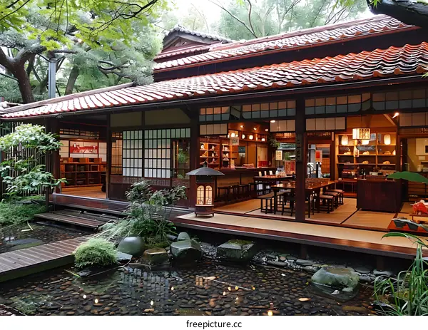 Traditional Japanese Restaurant Exterior