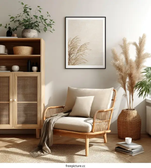 Modern Minimalist Living Room Interior Design with Natural Elements