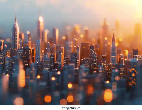 New York City Night Skyline