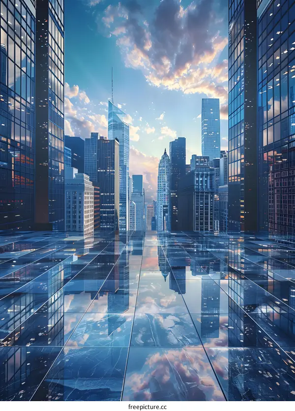 A view of Manhattan from the roof of a skyscraper