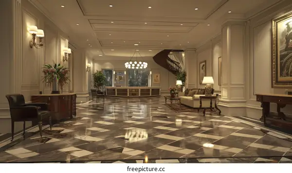 Elegant Hotel Lobby Interior Design