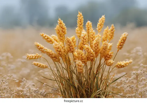 Golden Wheat Ears in a Field