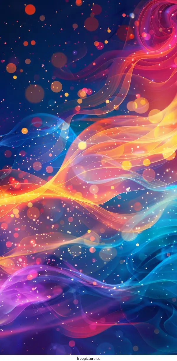 Abstract Colorful Flames Background