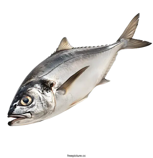 [Transparent Background PNG]Fresh Jack Mackerel Fish on White Background