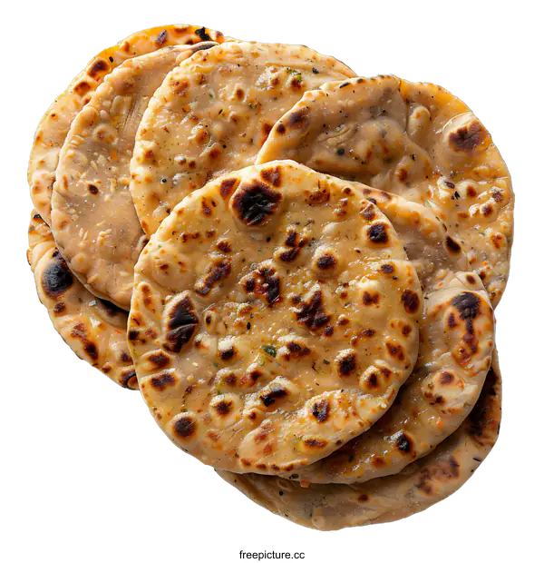 [Transparent Background PNG]Stack of Indian Flatbread