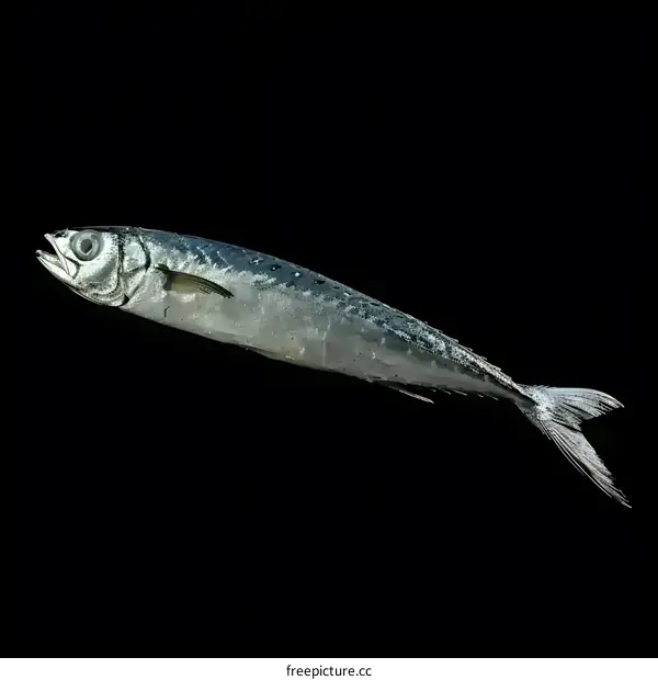 A close-up of a fish against a black background