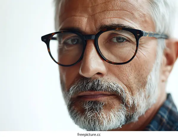Close Up Portrait of a Man with Glasses