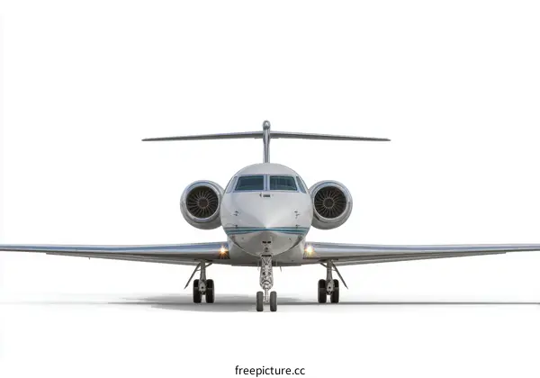 Luxury Private Jet on White Background