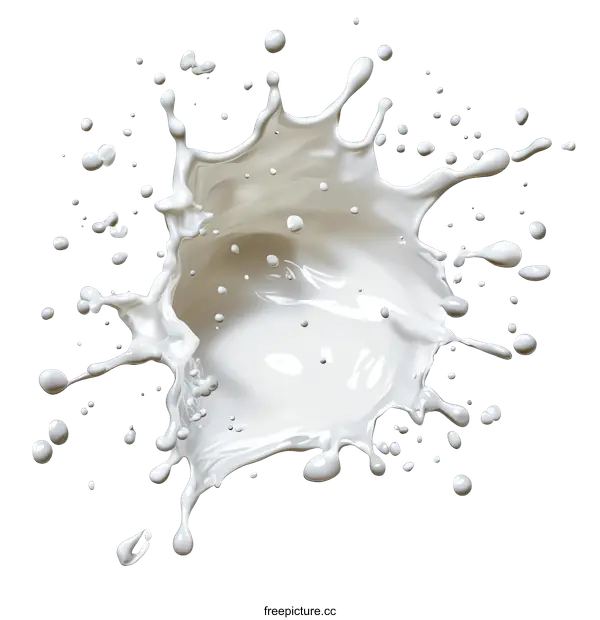 [Transparent Background PNG]Milk Splash Illustration Isolated on White Background
