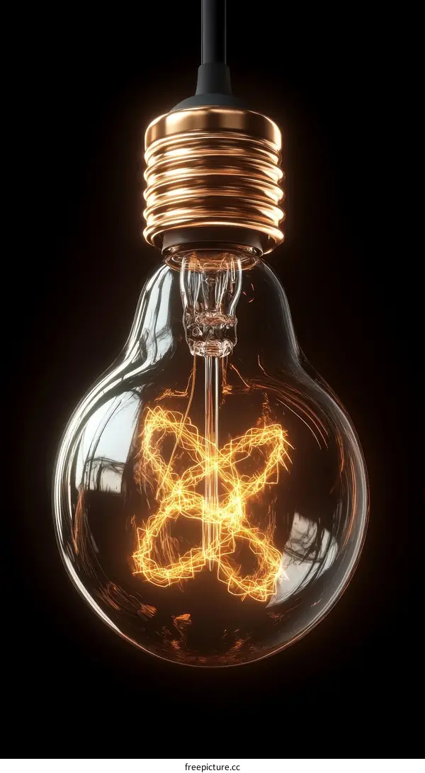 Vintage Edison Light Bulb with Intricate Filament Design