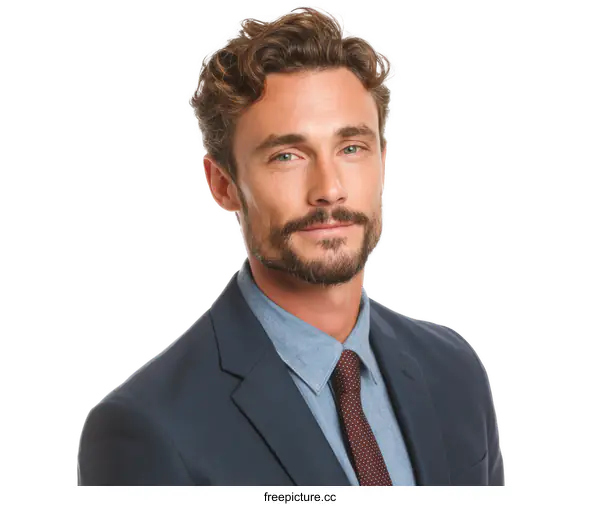 [Transparent Background PNG]Business man portrait against white background