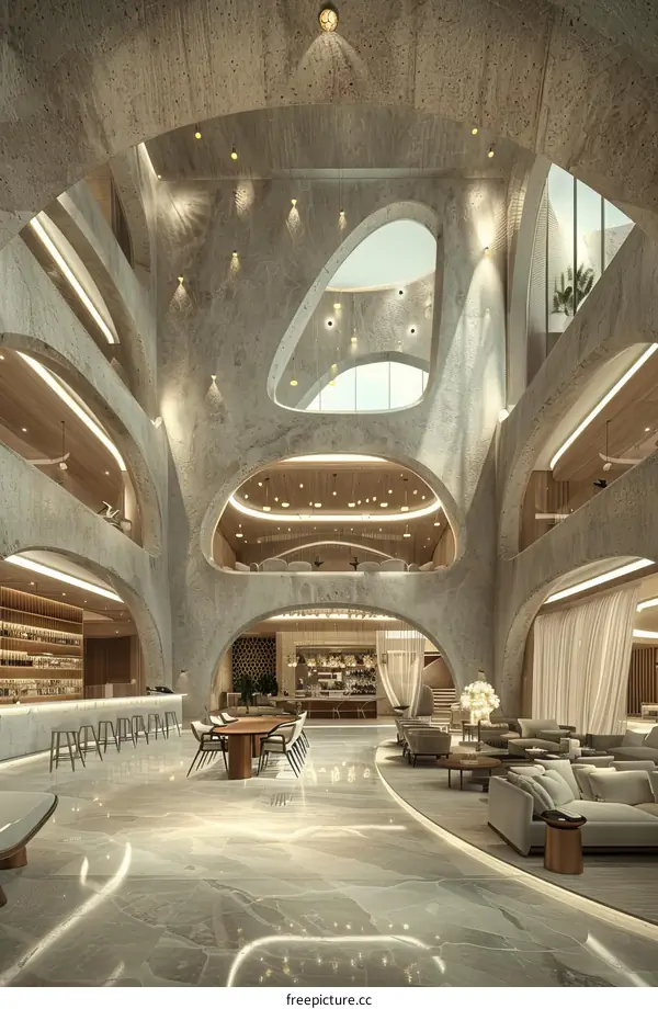 Modern Architectural Lobby Design Illustration