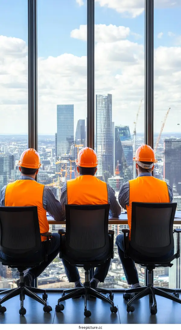 Construction Workers Enjoying City View