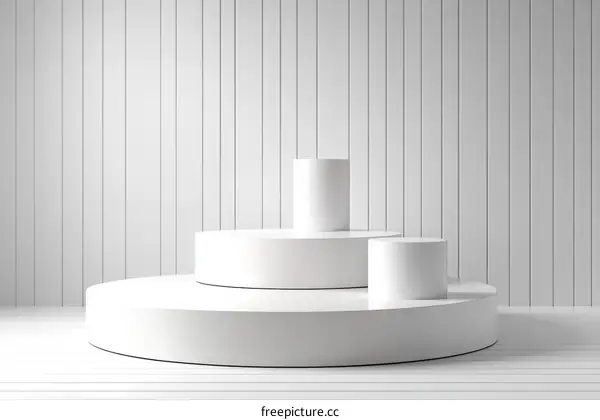 White Geometric Product Display Podium