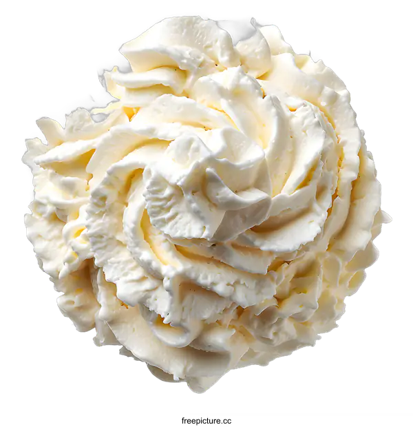 [Transparent Background PNG]Whipped cream isolated on white background