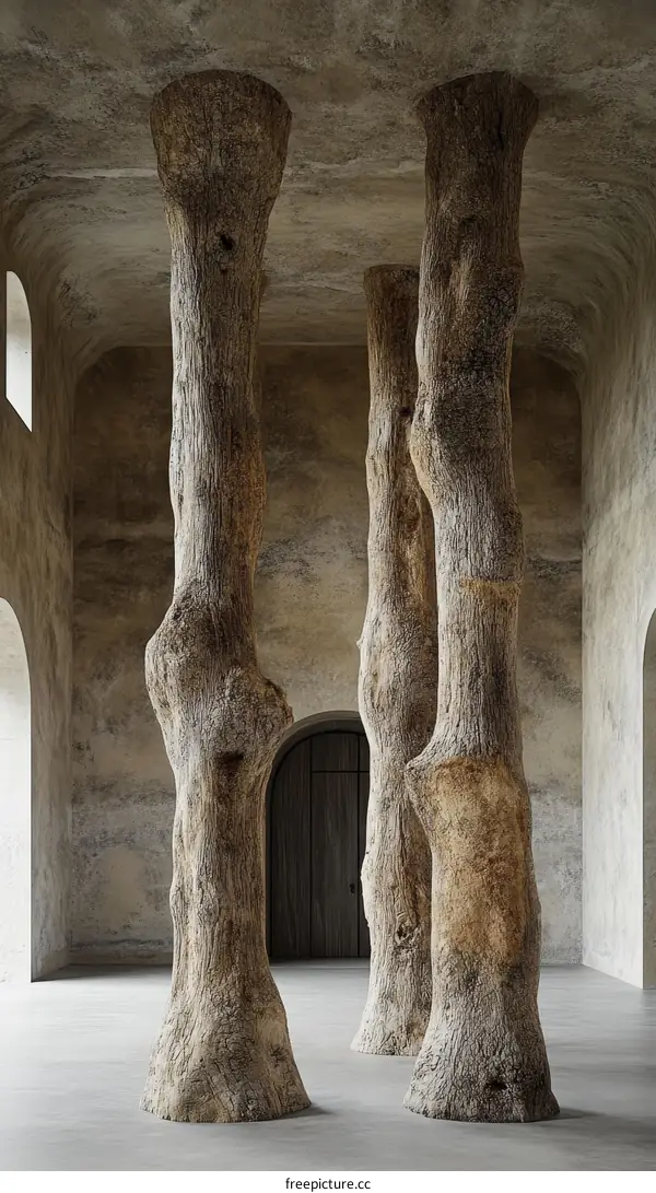 Artistic Tree Trunks Interior Design