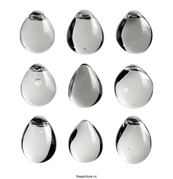 [Transparent Background PNG]Abstract Glass Droplet Designs