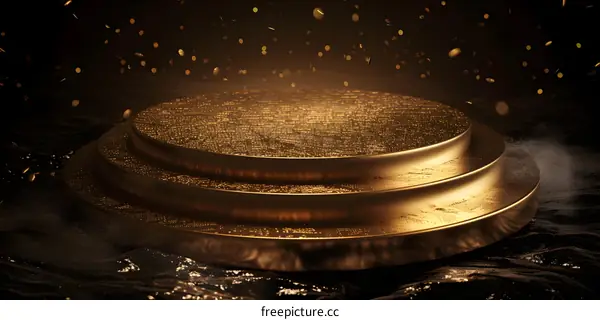 Golden Podium with Confetti