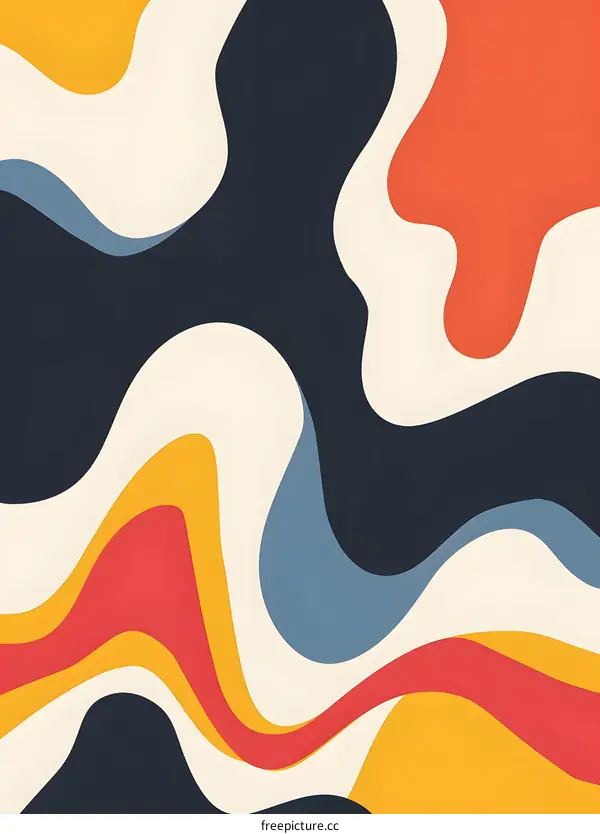 Abstract Colorful Waves Pattern Background