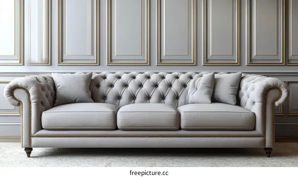 Elegant Classic Chesterfield Sofa in a Luxurious Room