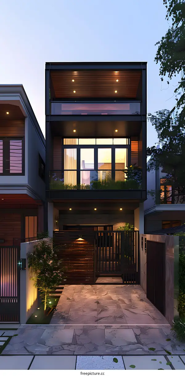 Modern Minimalist Home Design with Wooden Details