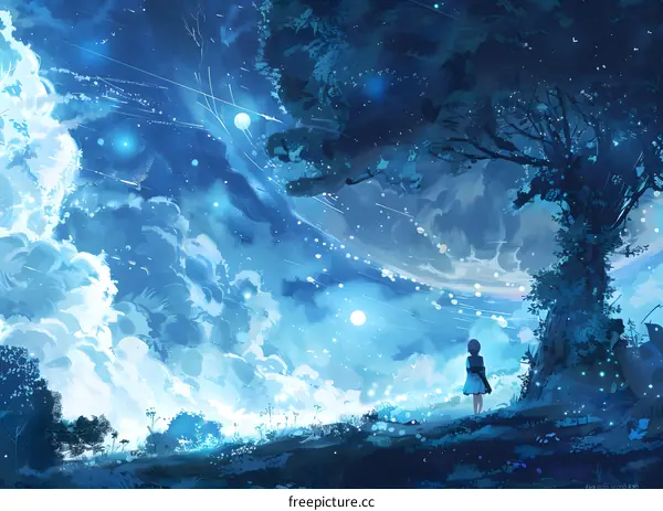 Girl Under the Blue Sky