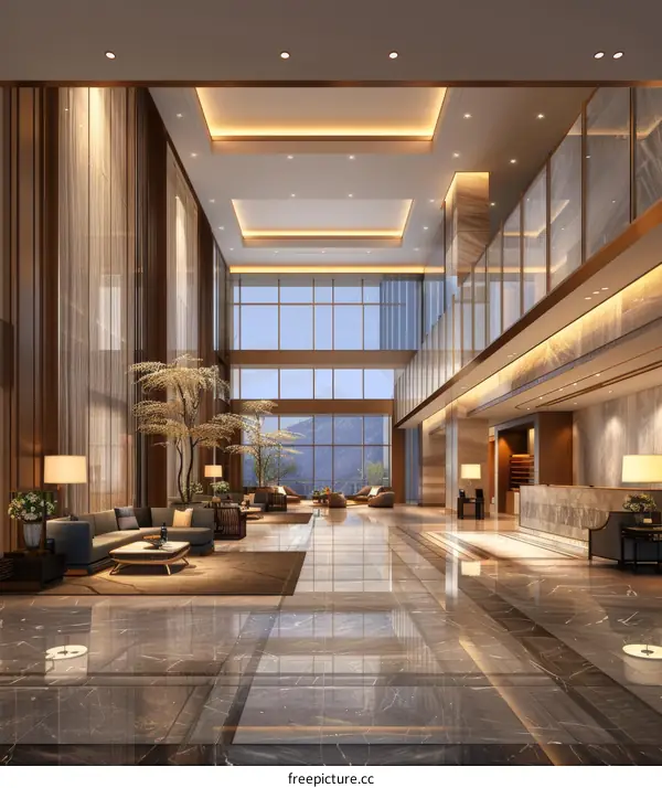 Hotel Lobby: A Grand and Opulent Welcome