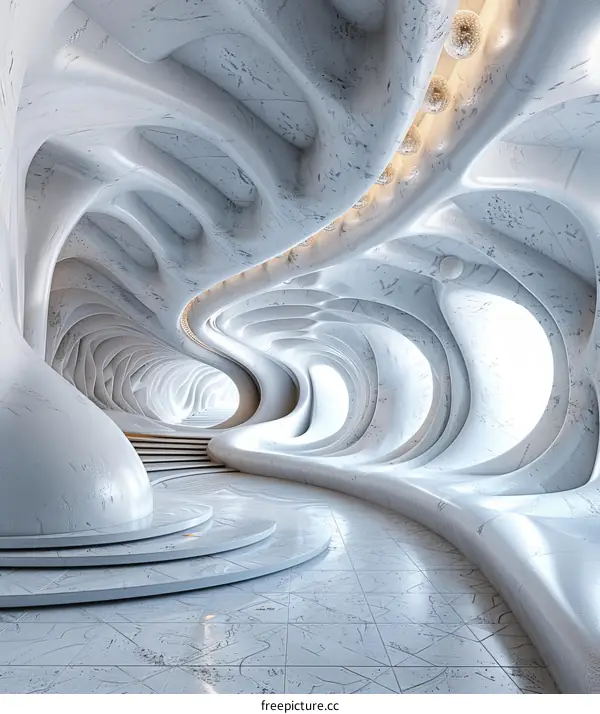 White Futuristic Architecture Interior Design