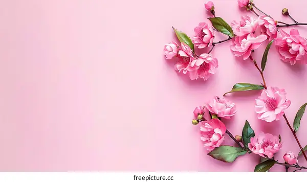 Pink Flowers on Pink Background