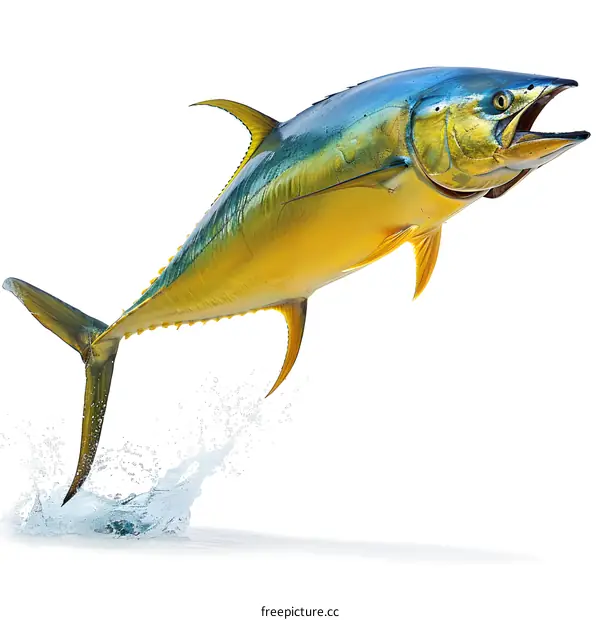 Yellowfin Tuna Leaping from Water