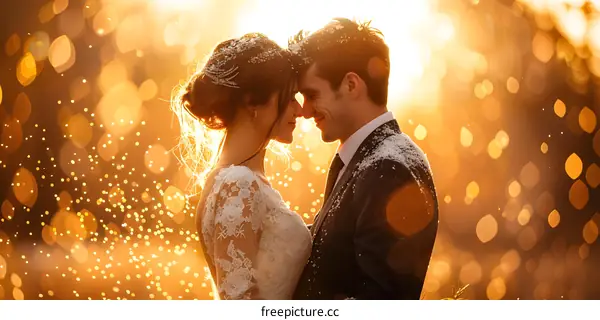 Wedding couple in love