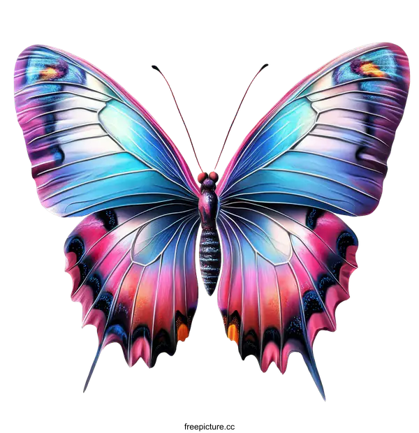 [Transparent Background PNG]Colorful Butterfly Illustration