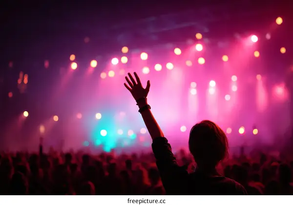 Concert Crowd Raising Hands Music Festival
